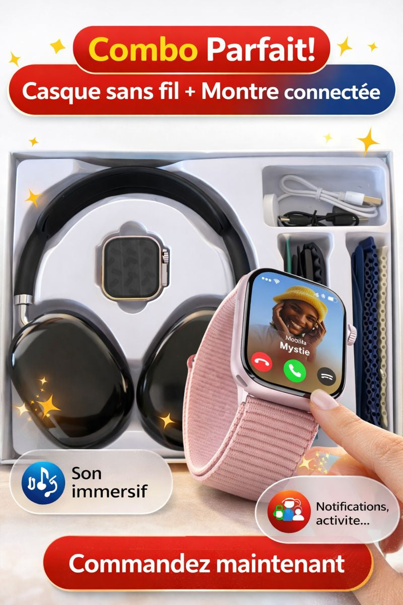 MONTRE CONNECTE  AVEC UN CASUQE AUDIO